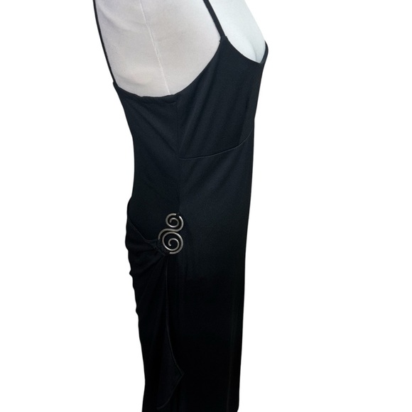 Algo Women's Size 8 Sheath Dress Spaghetti Straps Draped Swirled Accessory - Picture 3 of 8